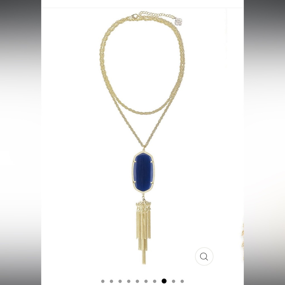 Kendra Scott deep blue and gold RAYNE necklace